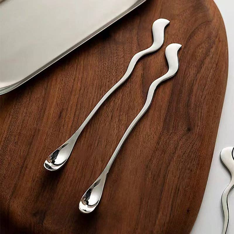 304 Stainless Steel Long Handle Stirring Spoon: Silver