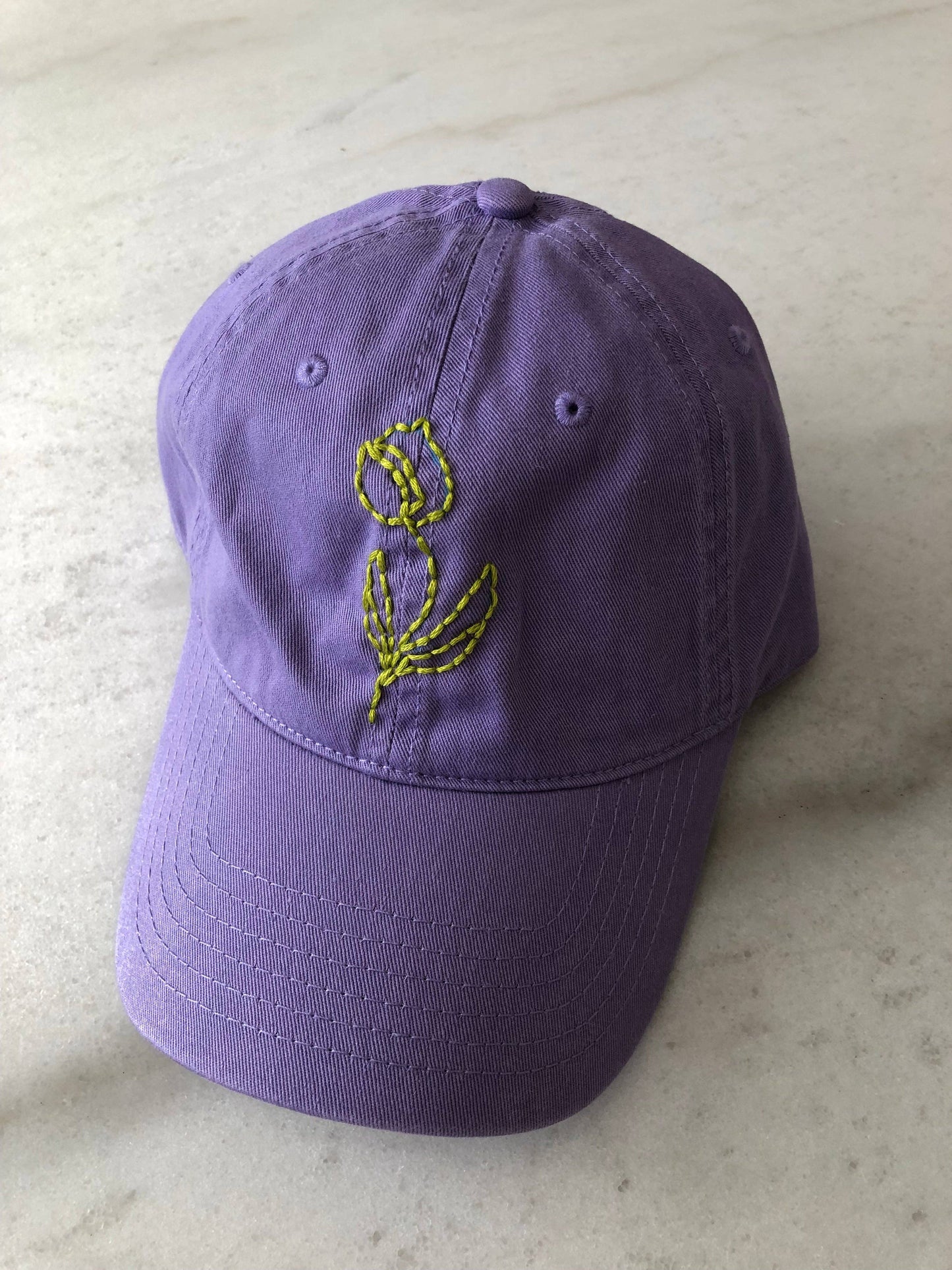 HAND EMBROIDERED TULIPS CAPS: Matcha 🍃