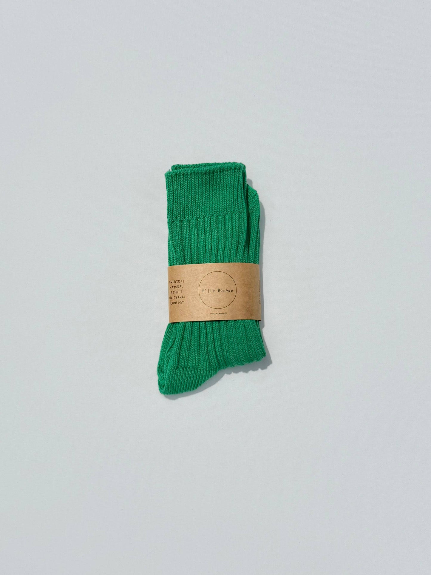 RIBBED COTTON HIGH SOCKS - Crystal bright: Leaf 🍃