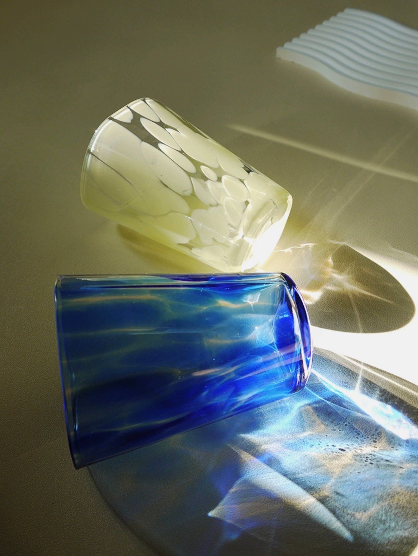 Mouth-blown Coloured Monochrome Spot Cups Case Of 10: Dandelion