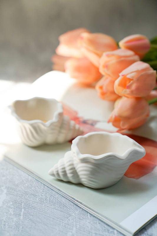 Shell Jewellery Dish, Ring Holder Spring & Summer Home Decor: Marble Blue