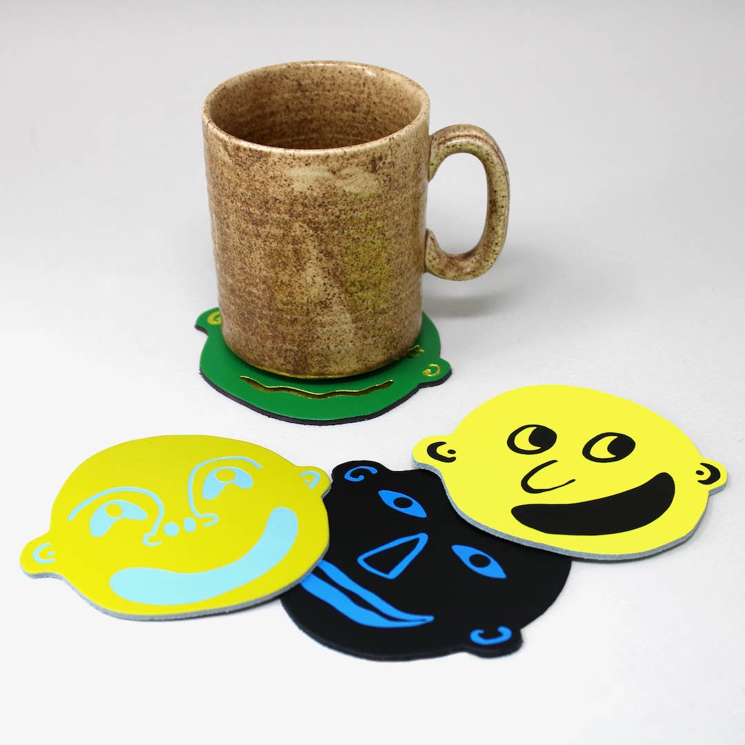 I'm all Ears - Green - Set of 4 Leather Coasters