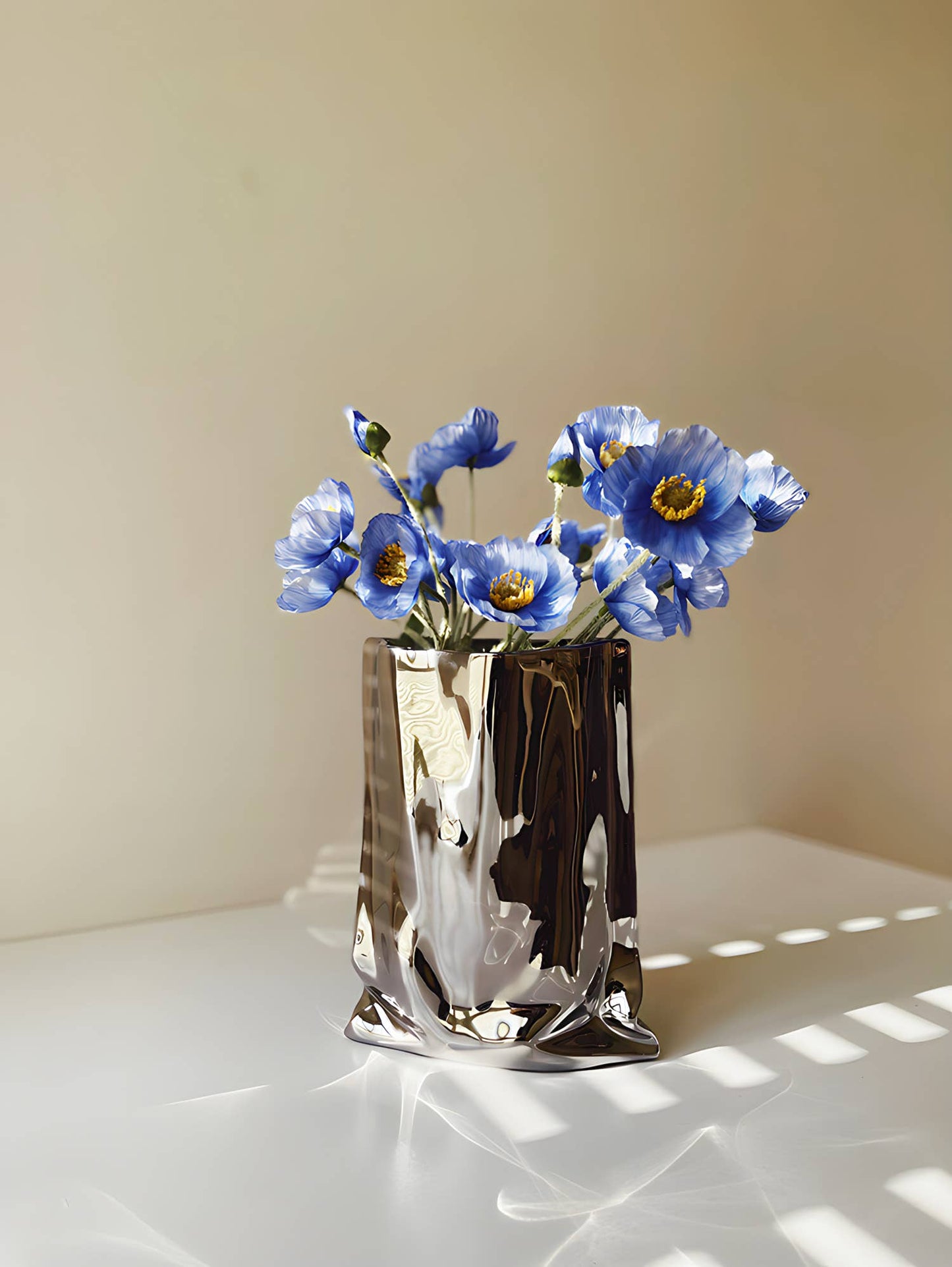 "Le Papier" - Mirror Paper Bag Looking Ceramic Vase