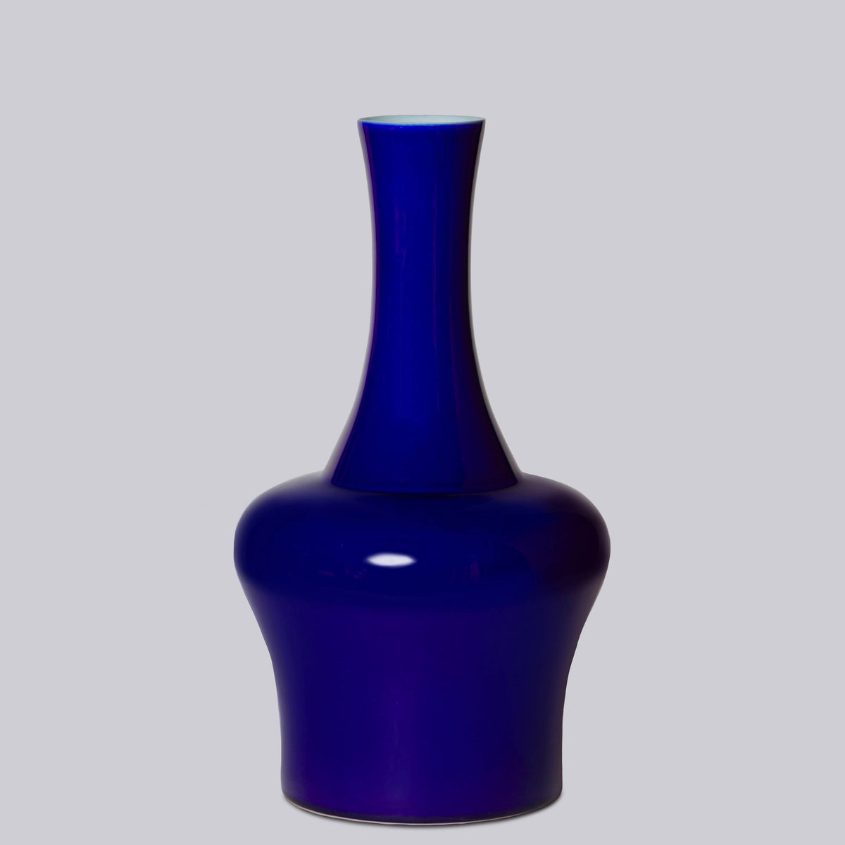 Large Glossy Indigo Porcelain Beauty Vase