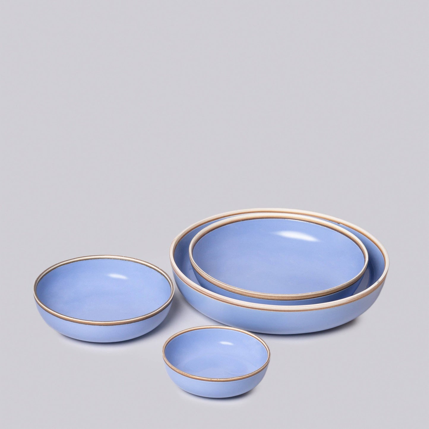 Lavender Glossy Porcelain Nesting Hermit Bowls: Lavender / Large