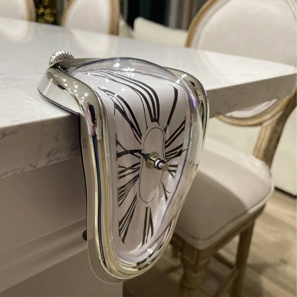 DALI MELTING CLOCK: Silver