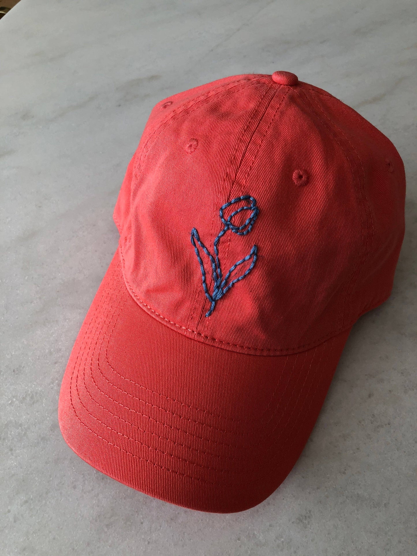 HAND EMBROIDERED TULIPS CAPS: Cloud ☁️
