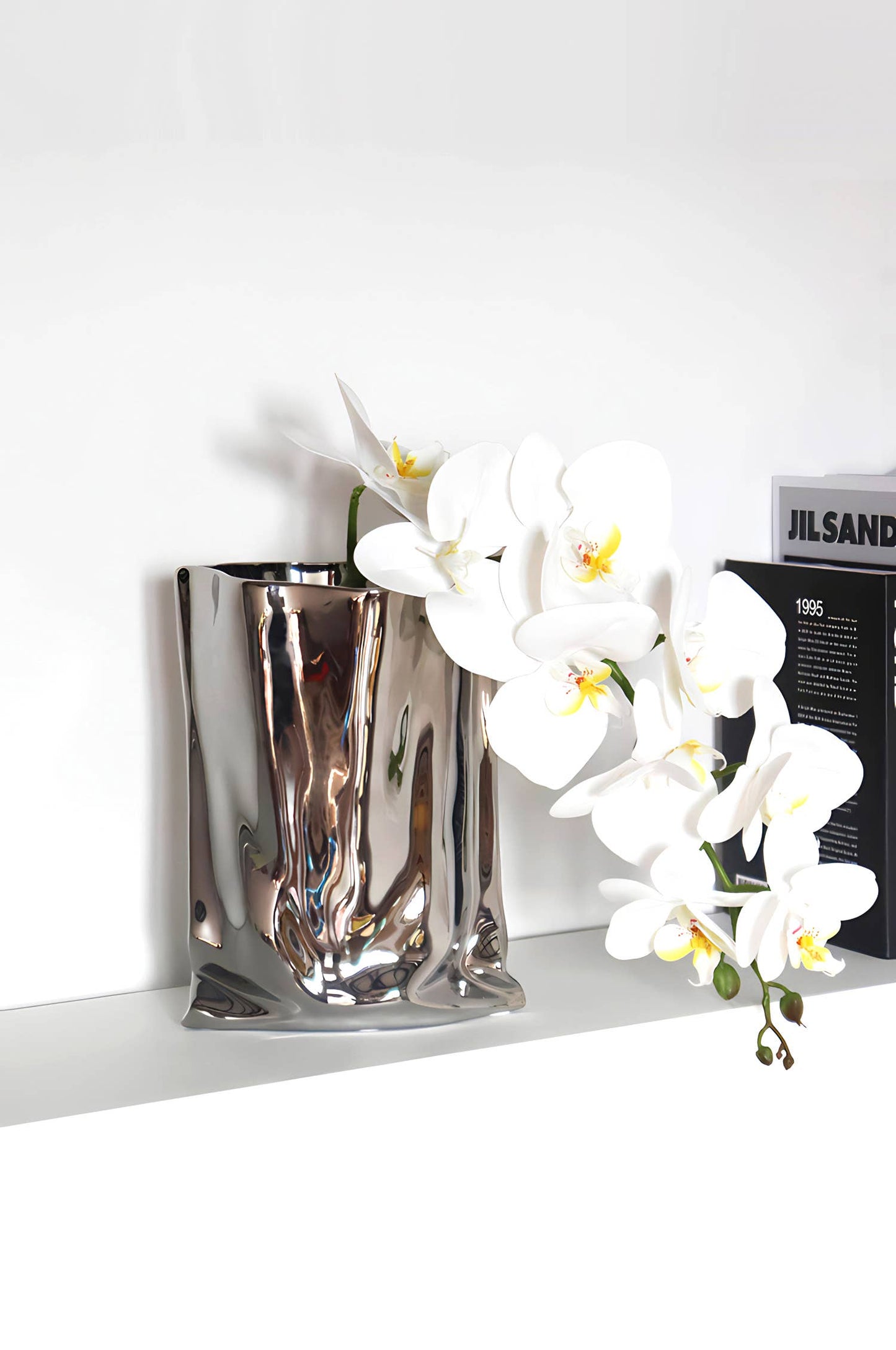 "Le Papier" - Mirror Paper Bag Looking Ceramic Vase