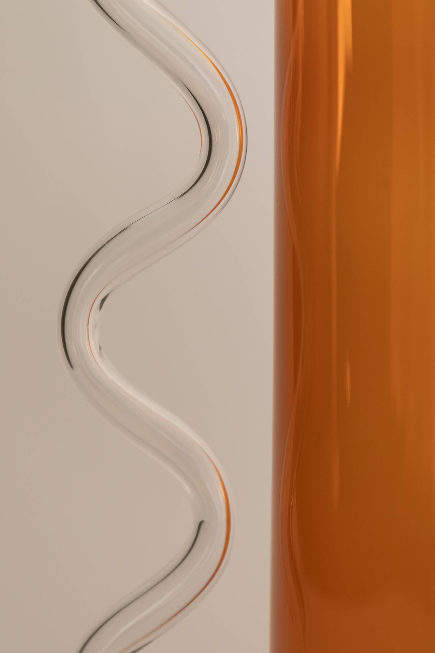 Wave Pitcher, Amber/Clear