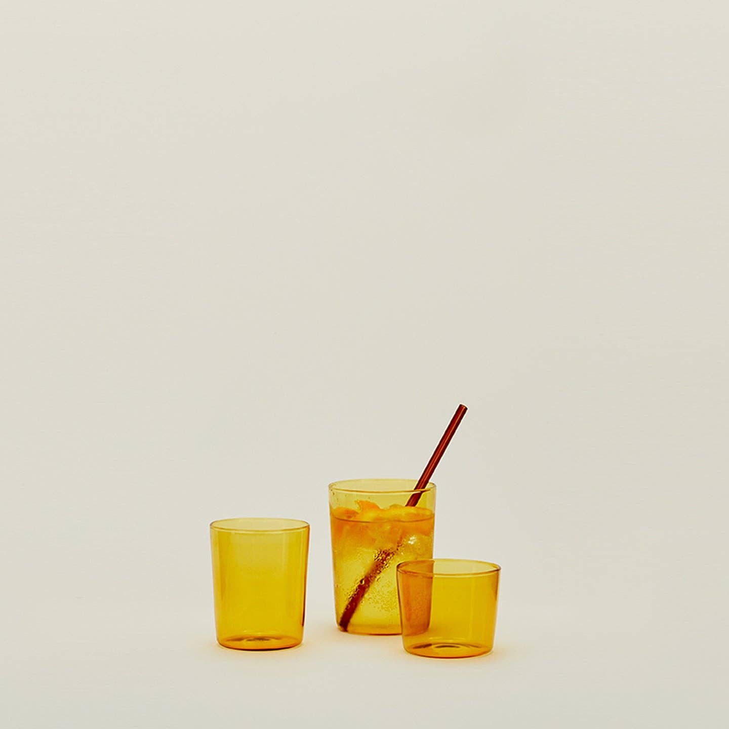 ESSENTIAL GLASSWARE - SET OF 4, AMBER: SMALL