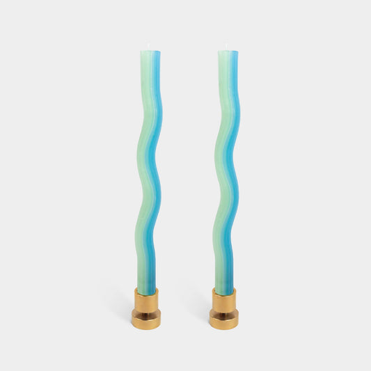 Wiggle Candles - Mint (2 Pack) - 11" Vibrant Taper Candles