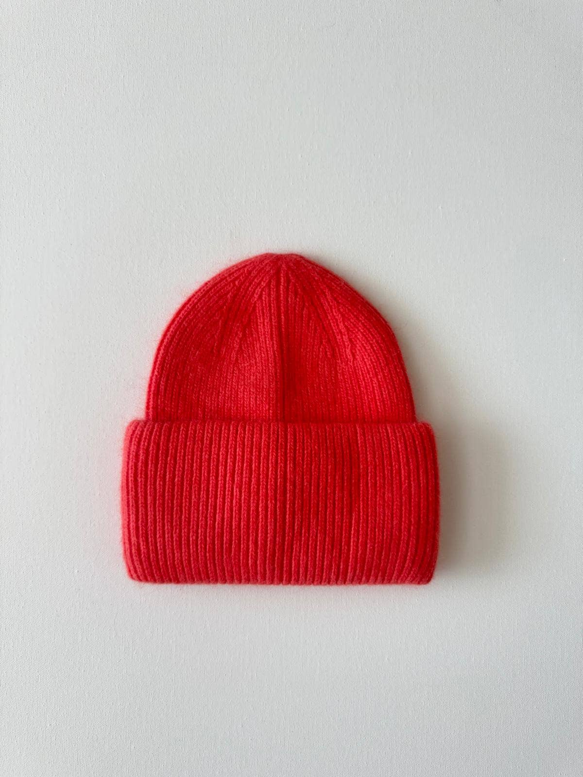 ROYAL ANGORA WOOL BEANIE - crystal brights: Crystal red