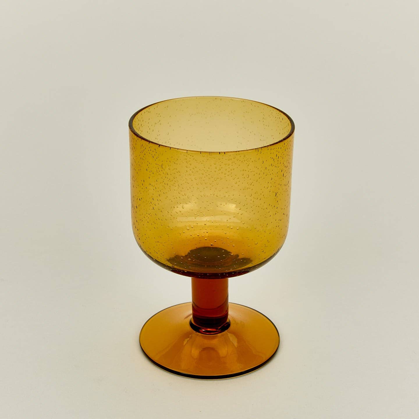 SIMPLE SEEDED GLASSWARE - STEMMED - SET OF 4, AMBER