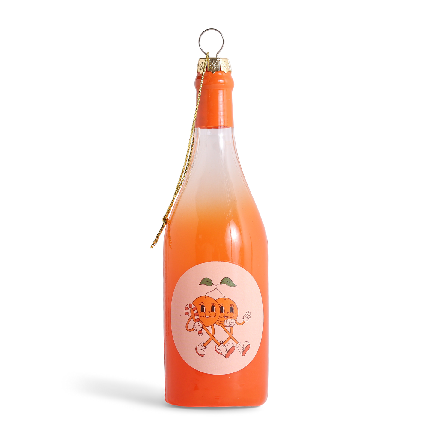 Orange Wine Glass Decoration, 13cm