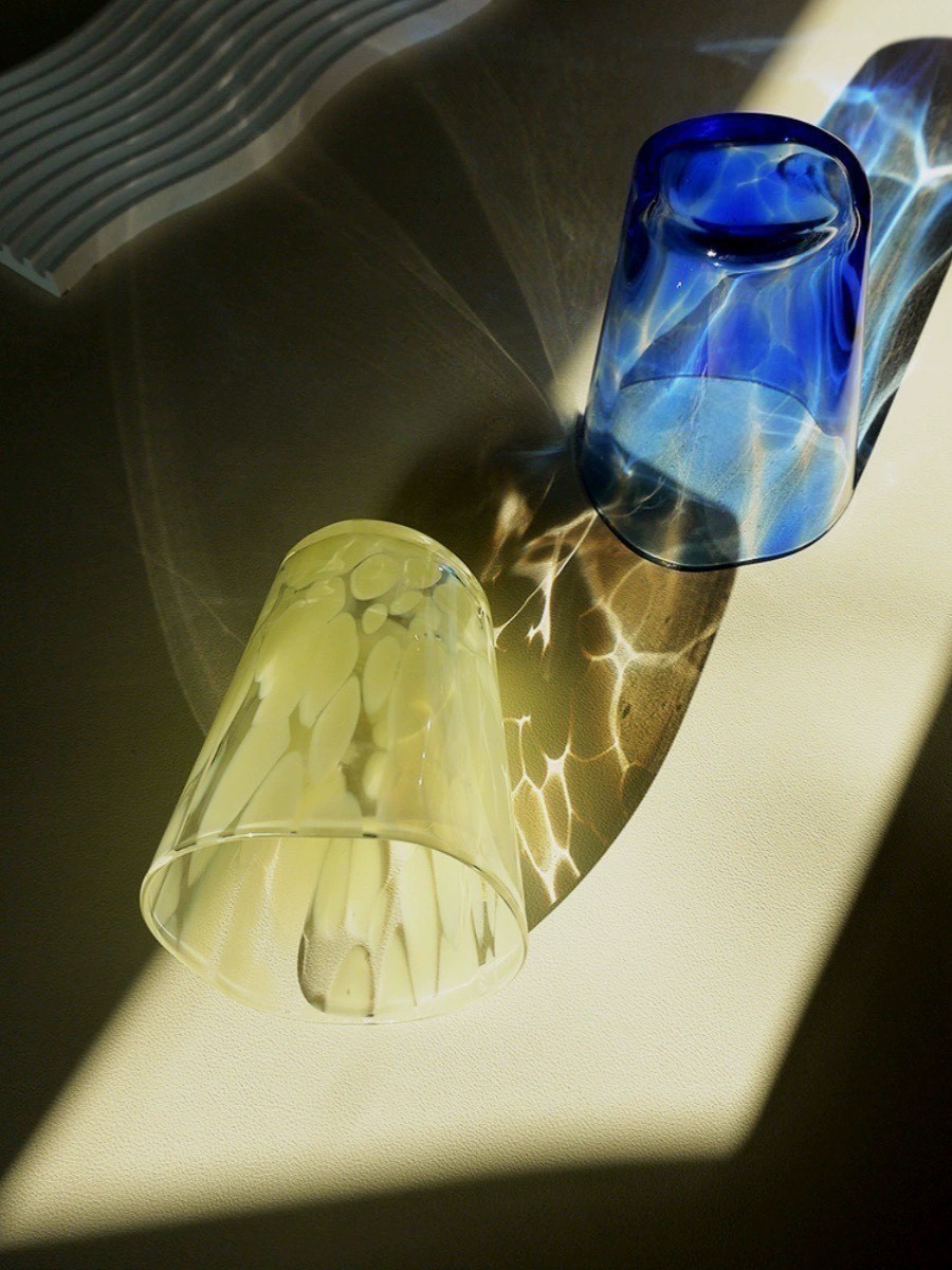 Mouth-blown Coloured Monochrome Spot Cups Case Of 10: Dandelion