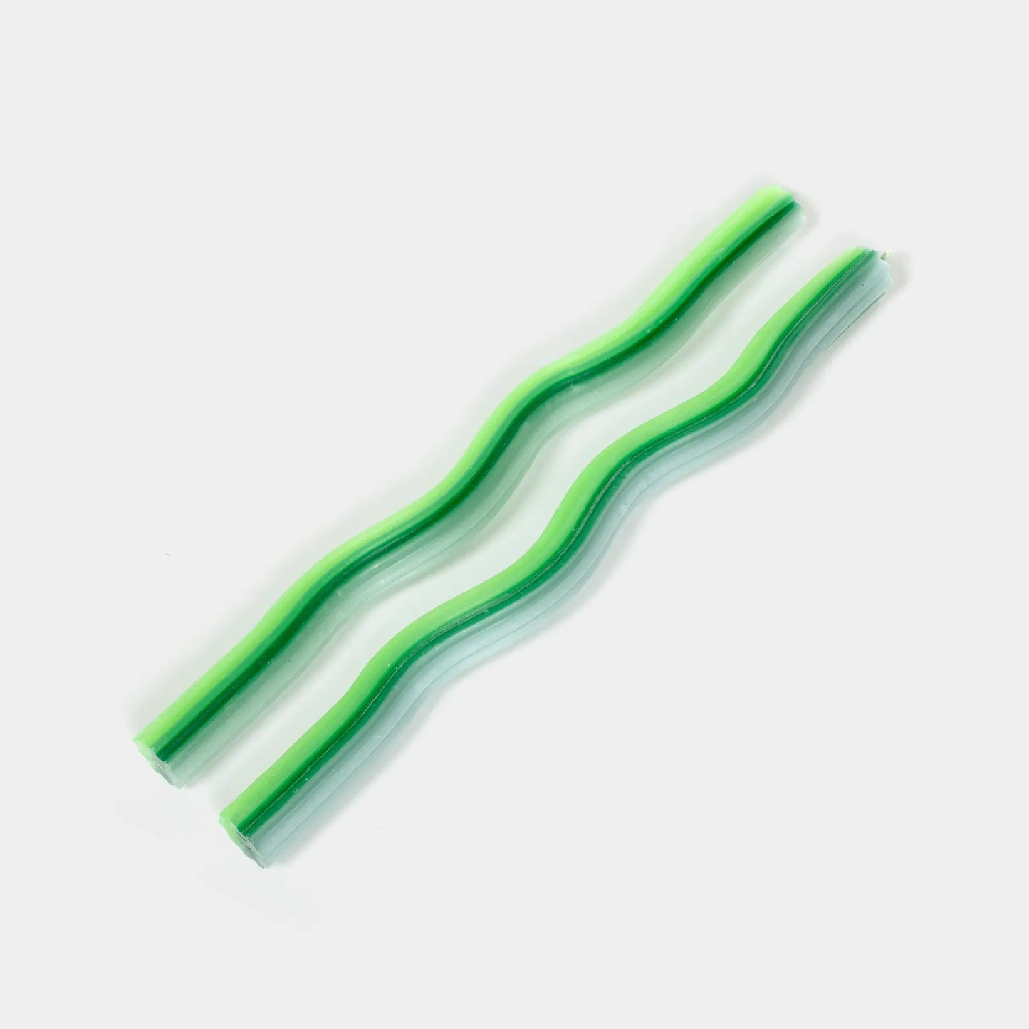 Wiggle Candles - Triple Green (2 Pack) - 11" Vibrant Tapers
