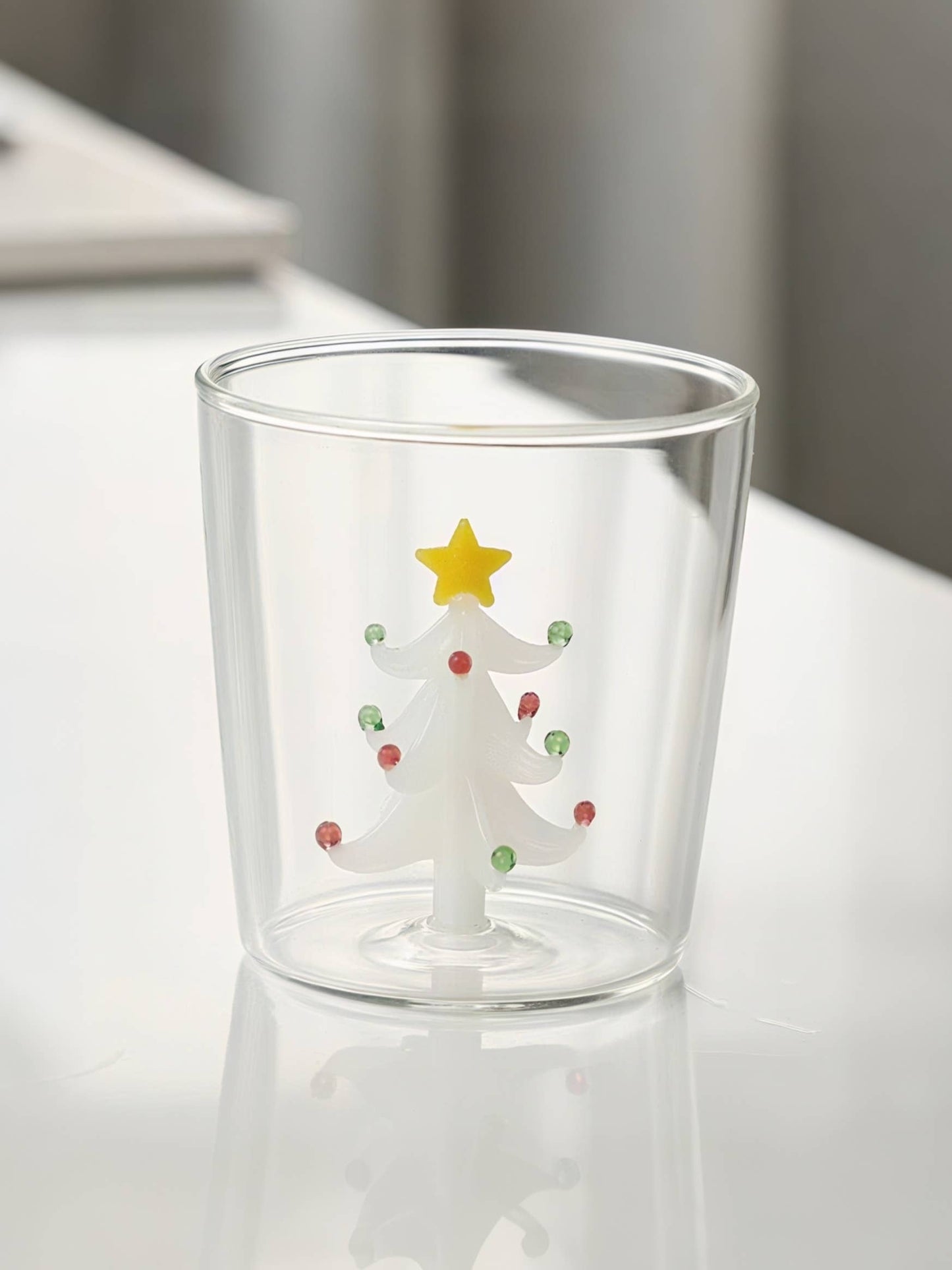 Handcrafted Cute Christmas Tree Santa Glass Tumbler Cups: Santa Claus