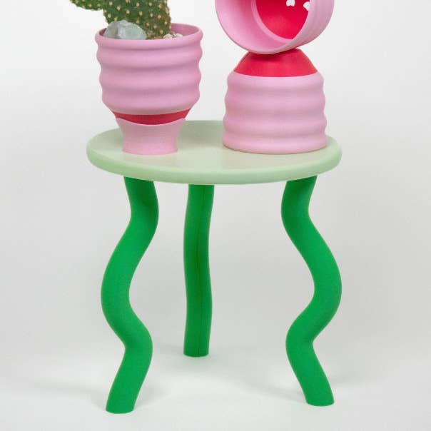 Wavy Plant Stand (3 colorways): Swimming Pool Blues