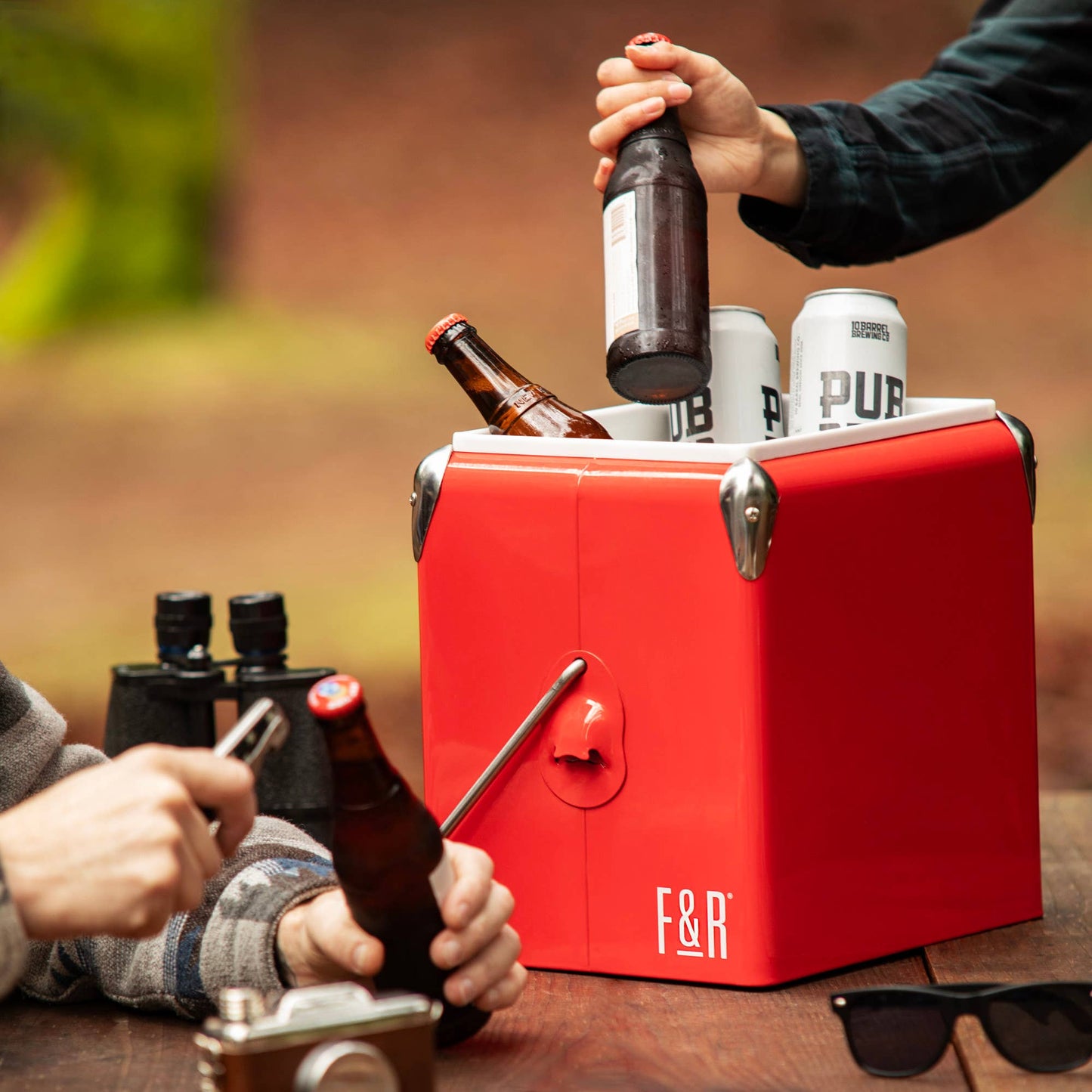 Red Vintage Metal Cooler
