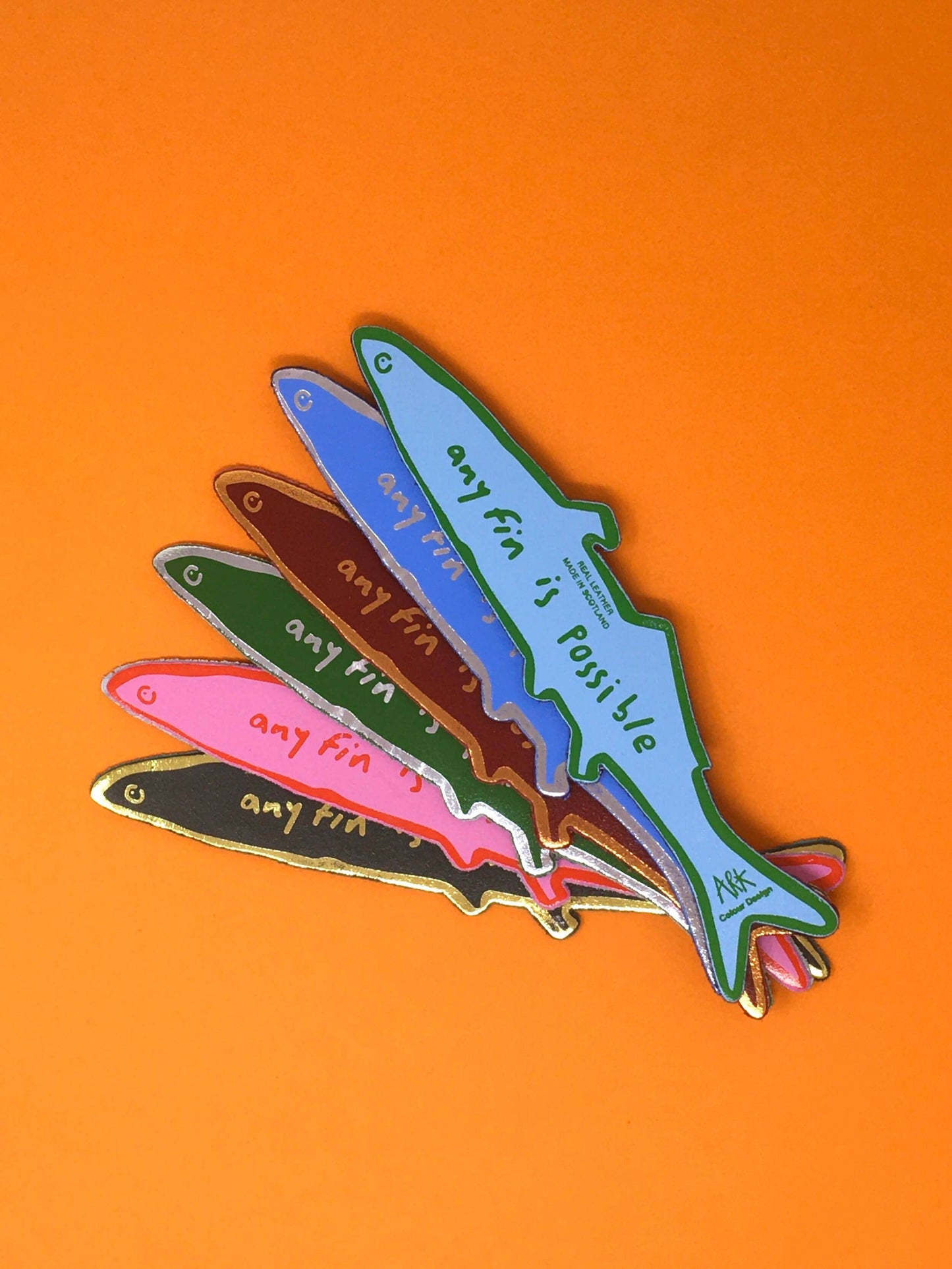 Fish "Any Fin is Possible" Bookmark: Cornflower Blue