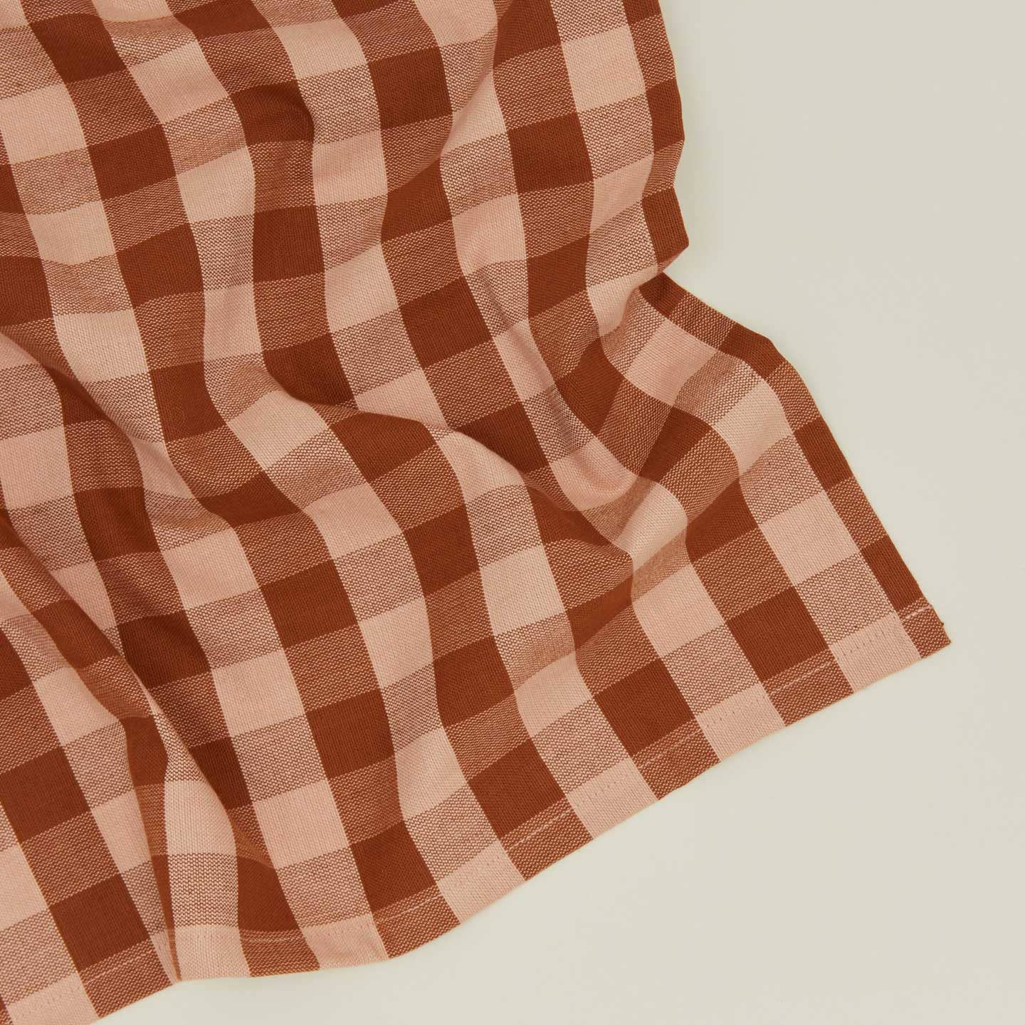 ESSENTIAL GINGHAM DINNER NAPKINS - SET OF 4: MUSTARD/BRONZE