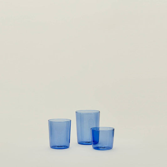 ESSENTIAL GLASSWARE - SET OF 4, BLUE: SMALL