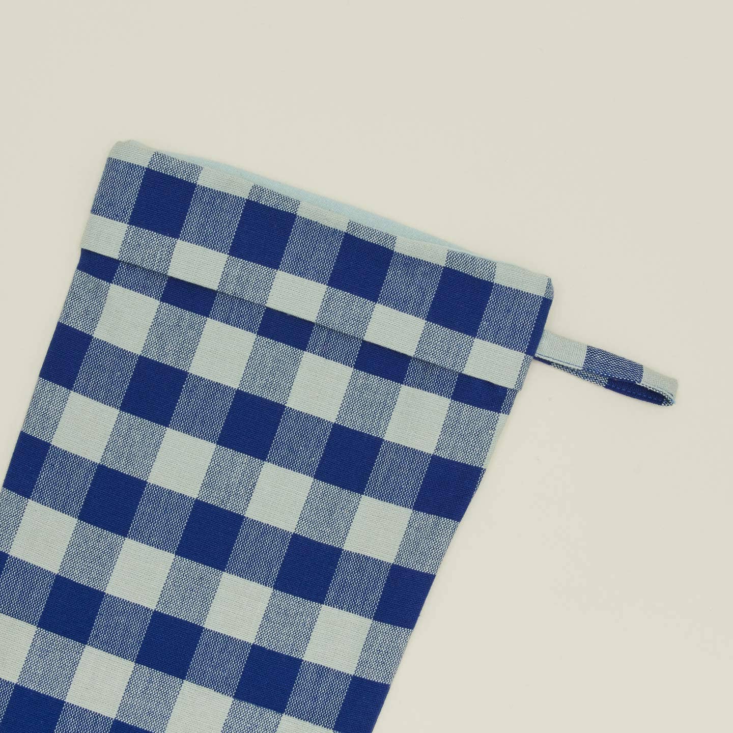 ESSENTIAL GINGHAM STOCKING - SKY/BLUE
