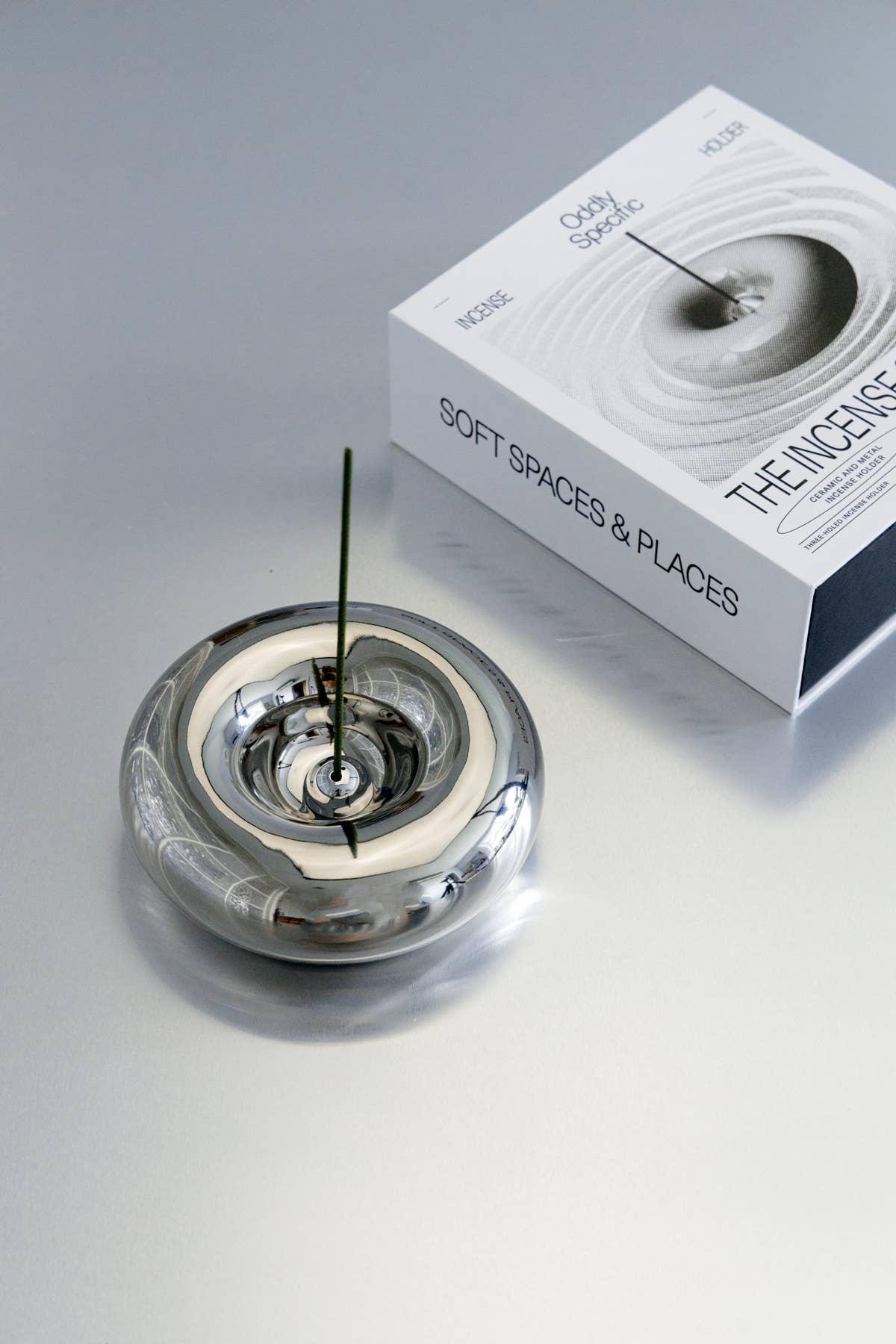 Chrome Incense Holder | The Incense Stone | Ceramic Holder