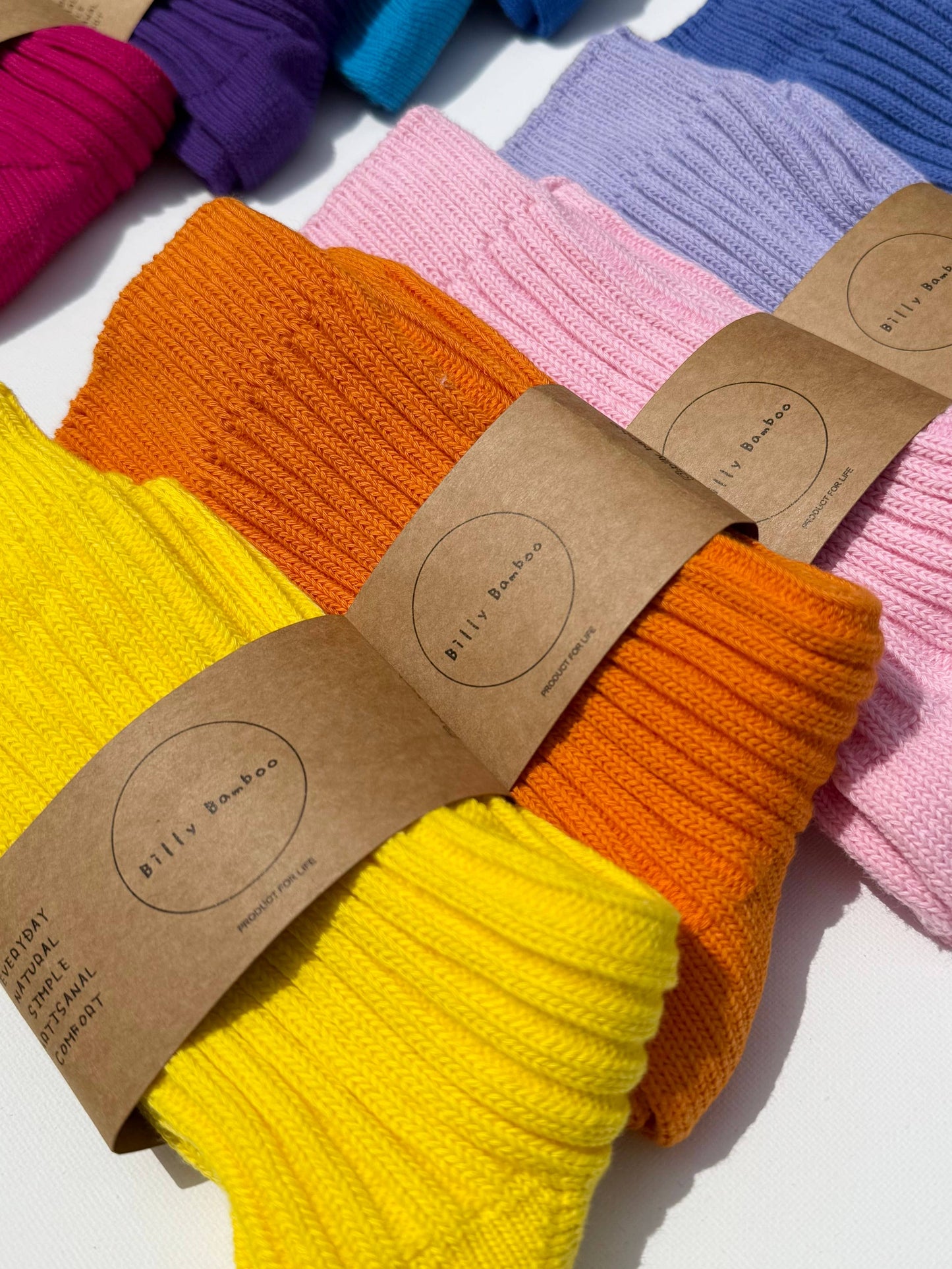 RIBBED COTTON HIGH SOCKS - Crystal bright: Ocean 🌊