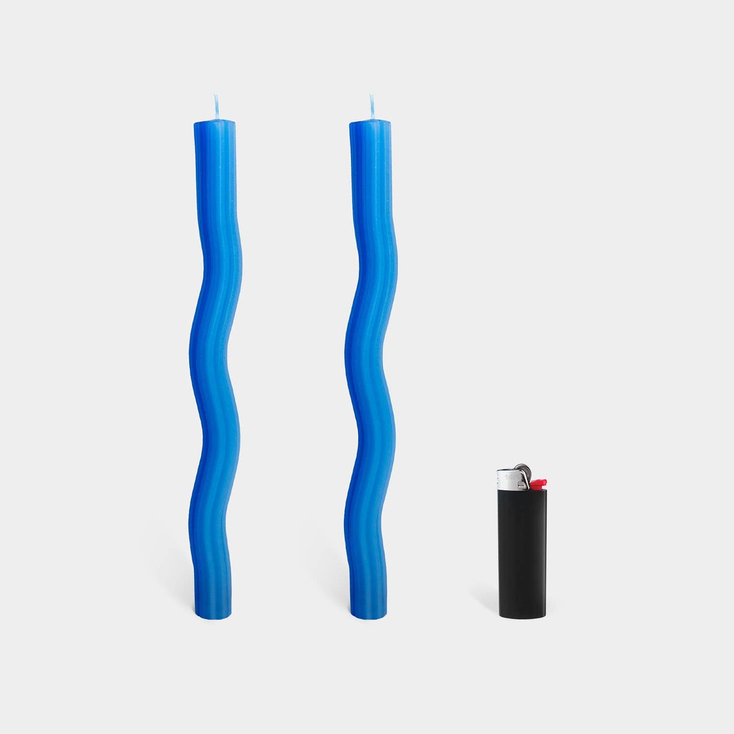 Wiggle Candles - Blue (2 Pack) - 11" Vibrant Taper Candles
