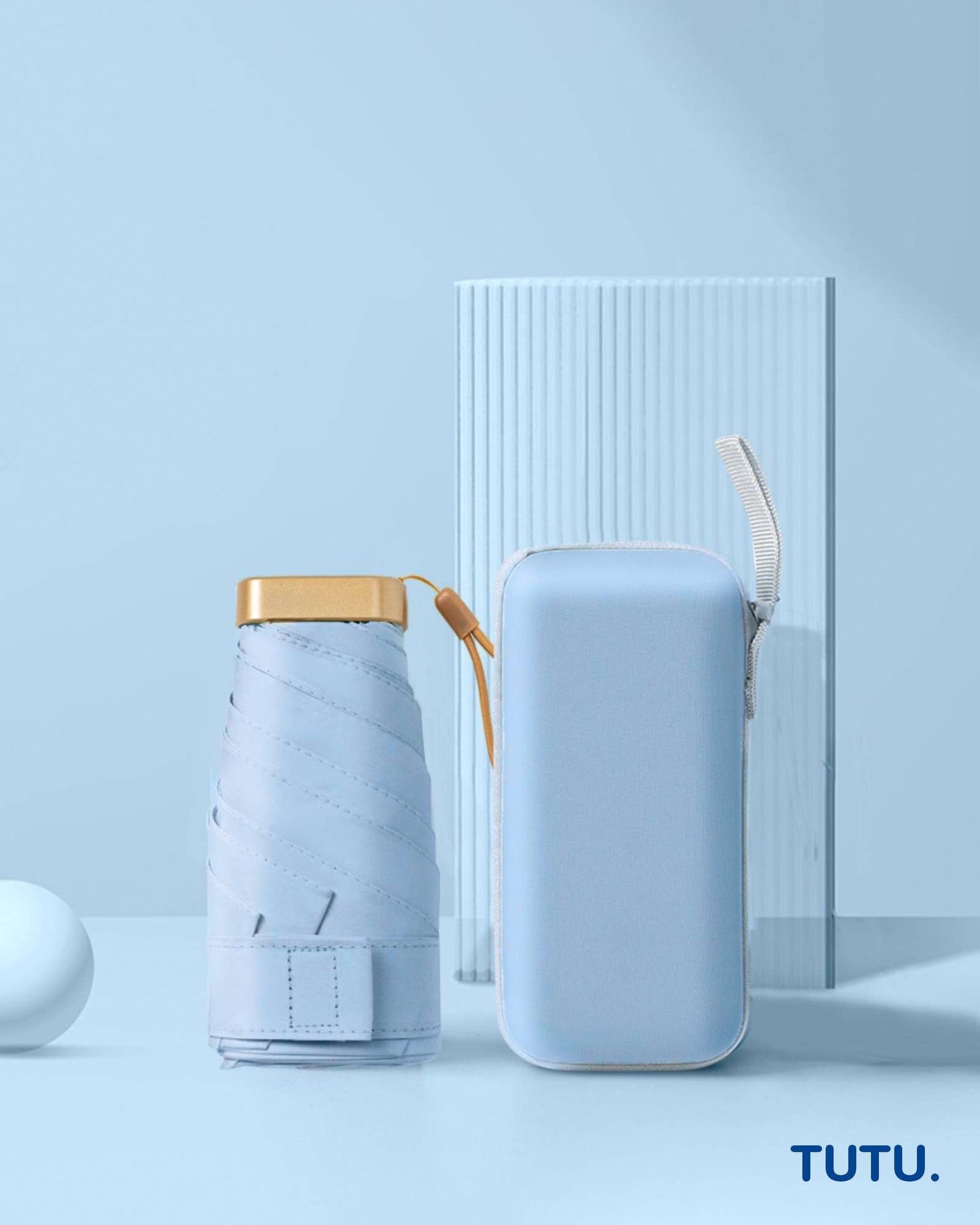 "Carte" Pocket Mini Umbrella - Baby Blue: