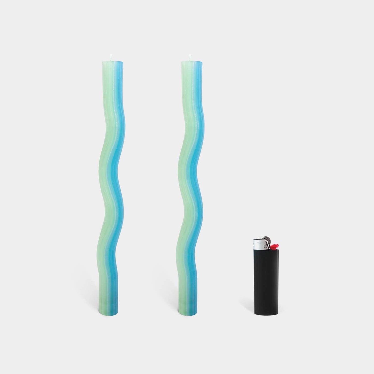 Wiggle Candles - Mint (2 Pack) - 11" Vibrant Taper Candles