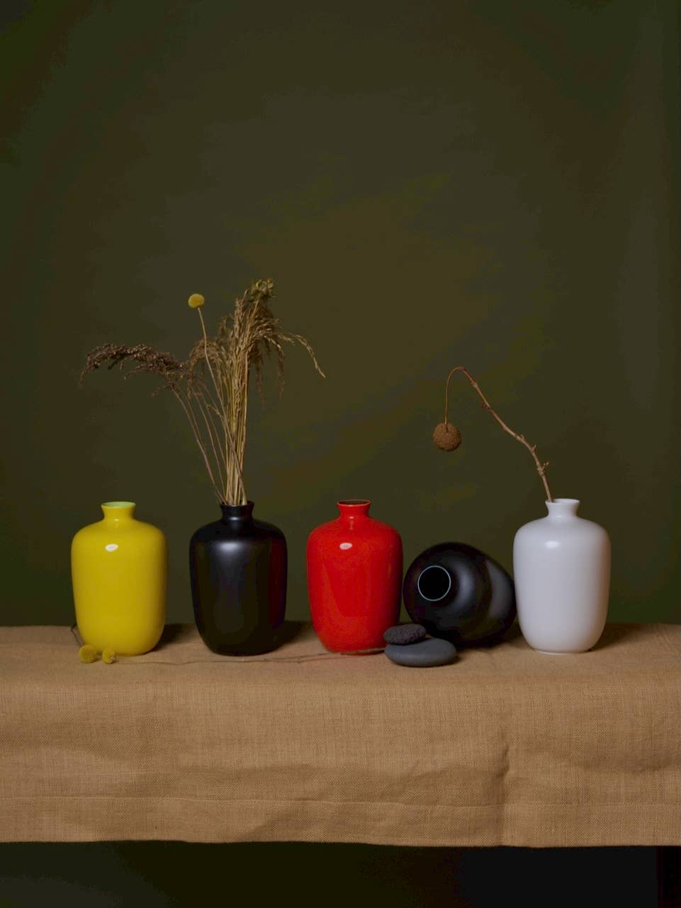 Plum Glossy Porcelain Vase: Yellow