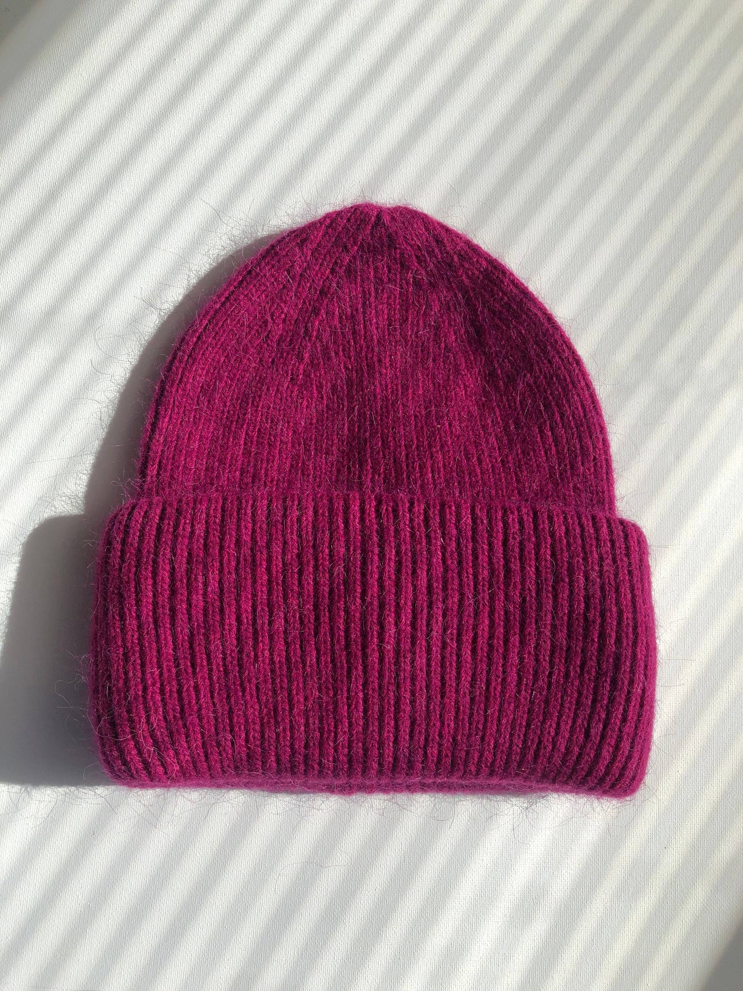 ROYAL ANGORA WOOL BEANIE - crystal brights: Royal blue