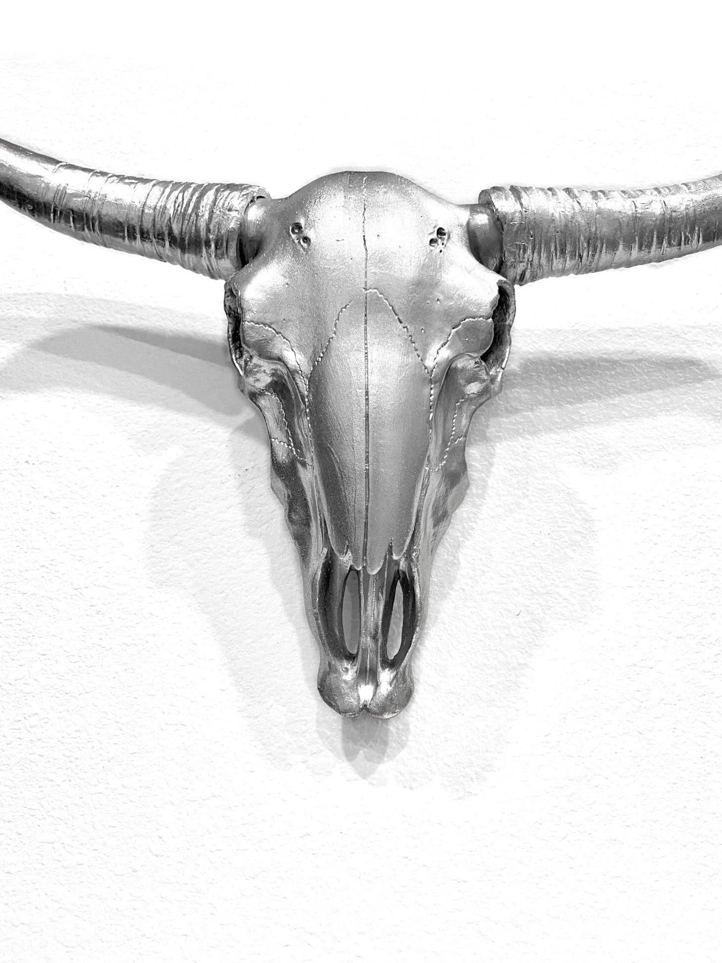 OVERSIZED METALLIC BULL SKULL