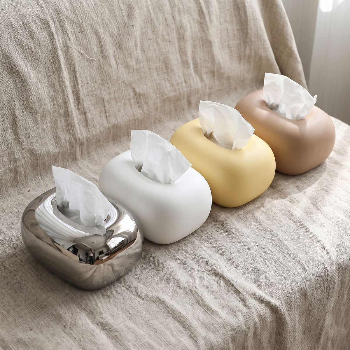 Tissue Box Cover: Silver