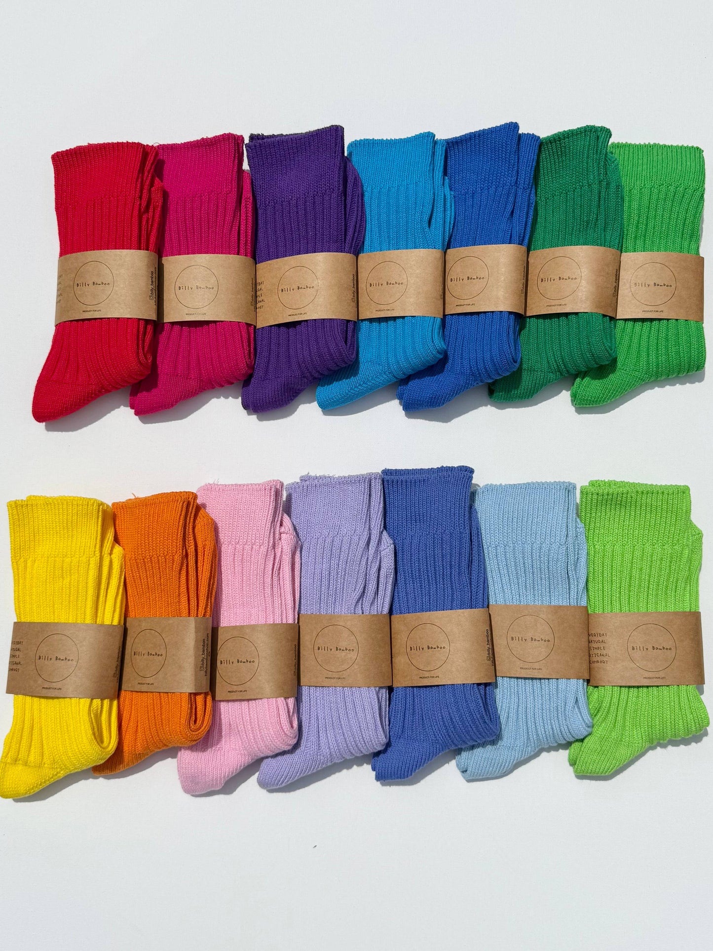 RIBBED COTTON HIGH SOCKS - Crystal bright: Ocean 🌊