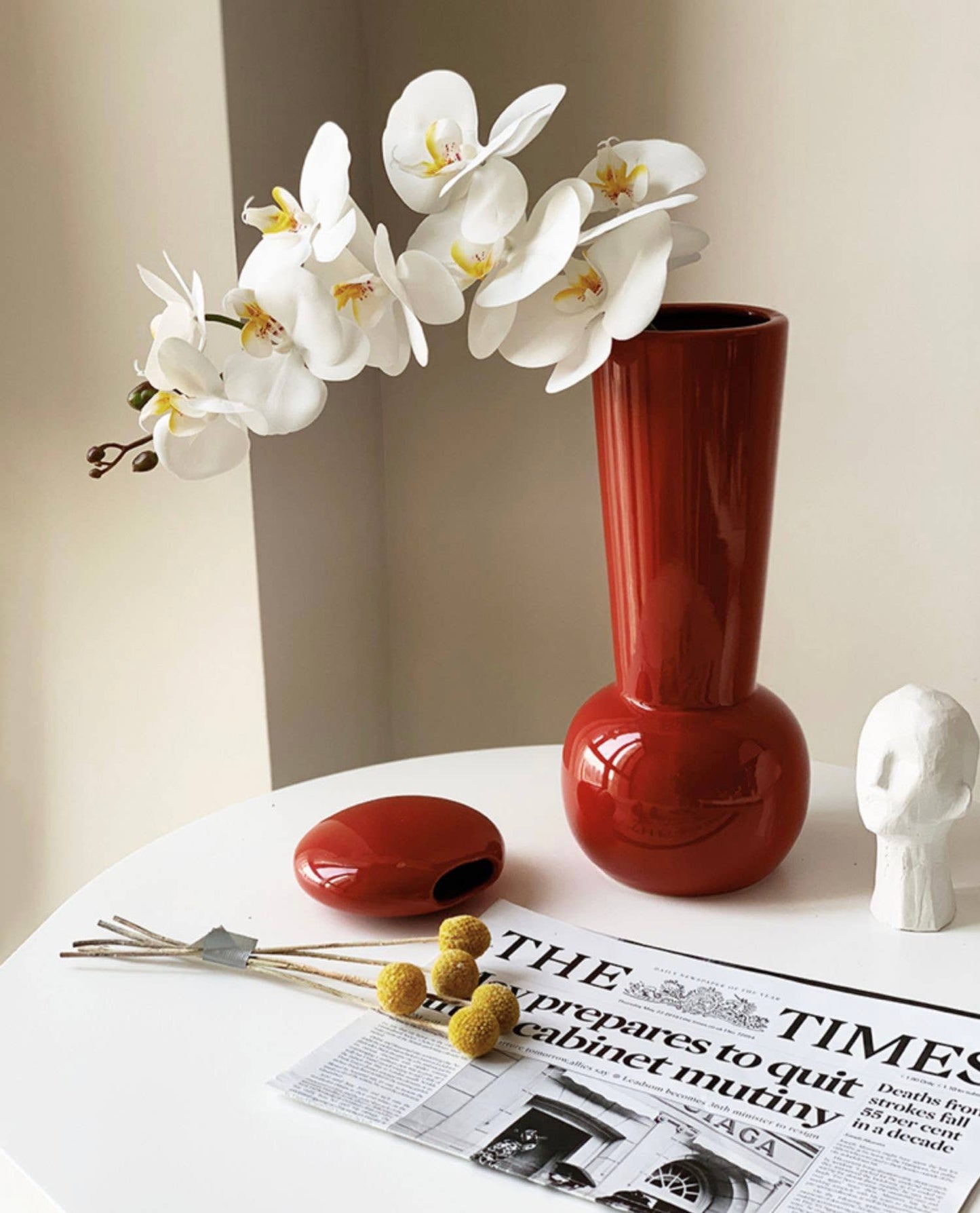 Bauhaus Style Retro Distressed Ceramic Vase