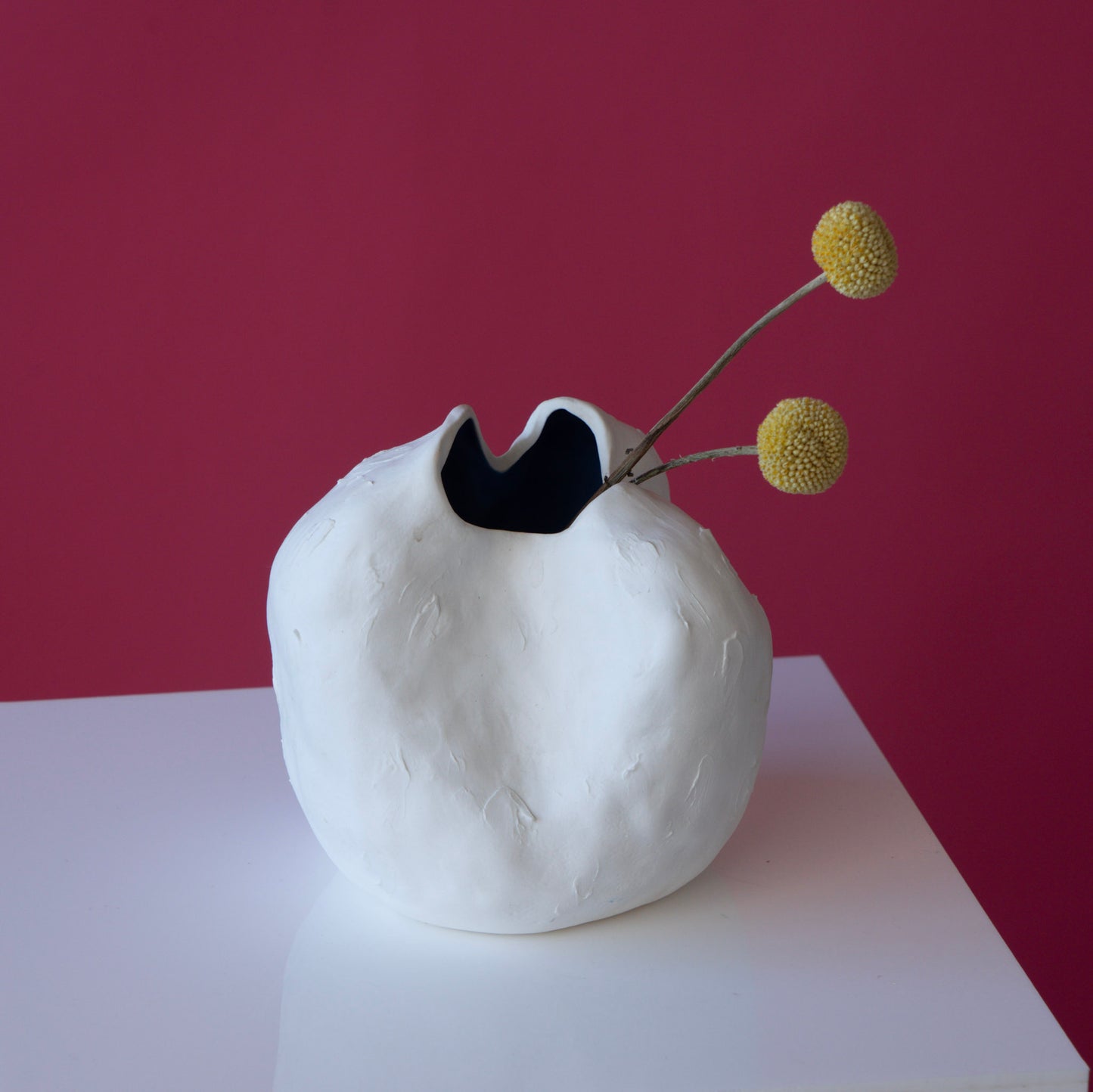 Vivee organic vase with blue interior
