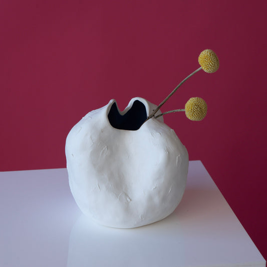 Vivee organic vase with blue interior