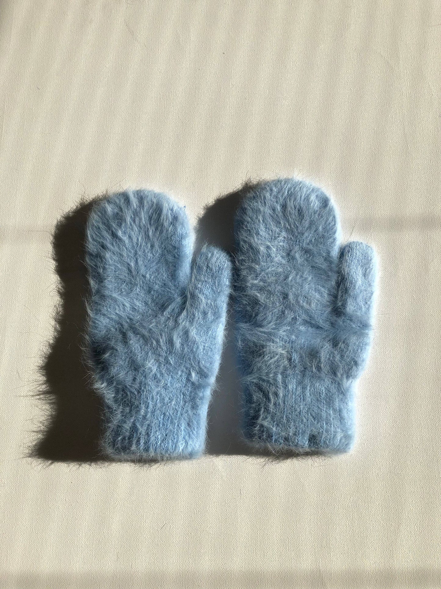 FLUFFY ANGORA MITTENS - crystal brights: Royal blue ( Mid of November )