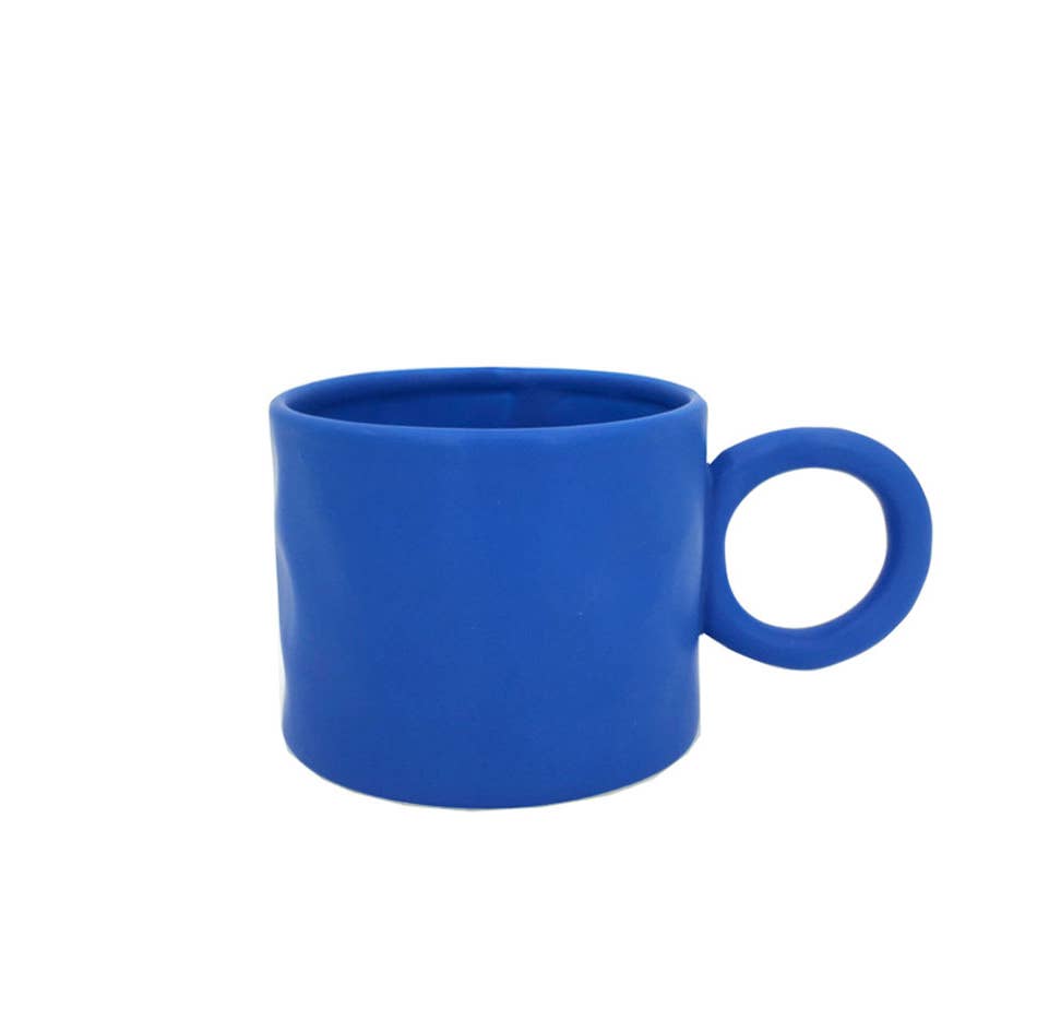 "Bague" Handmade Textured Ceramic Mug - Klein Blue