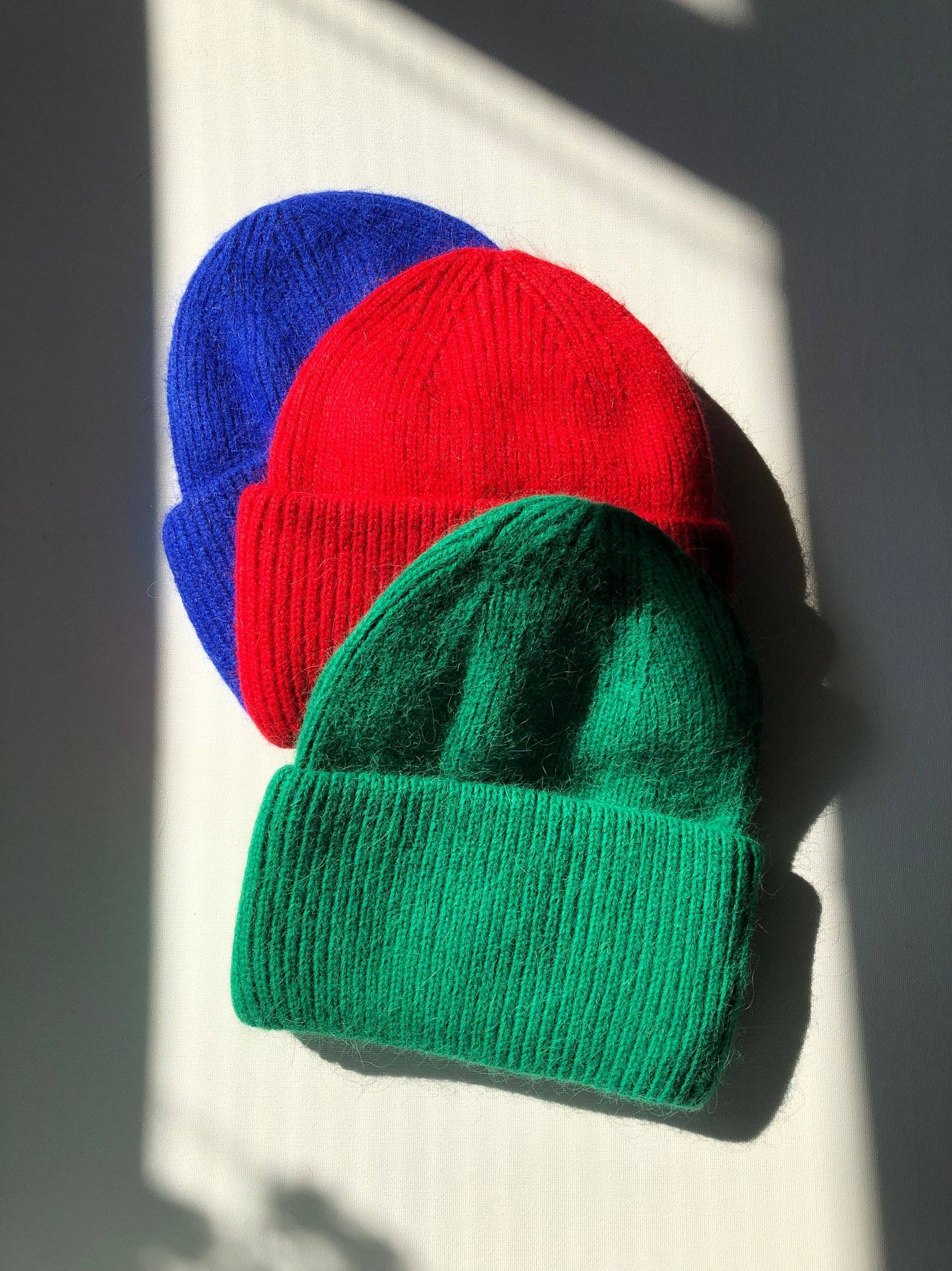 ROYAL ANGORA WOOL BEANIE - crystal brights: Crystal red