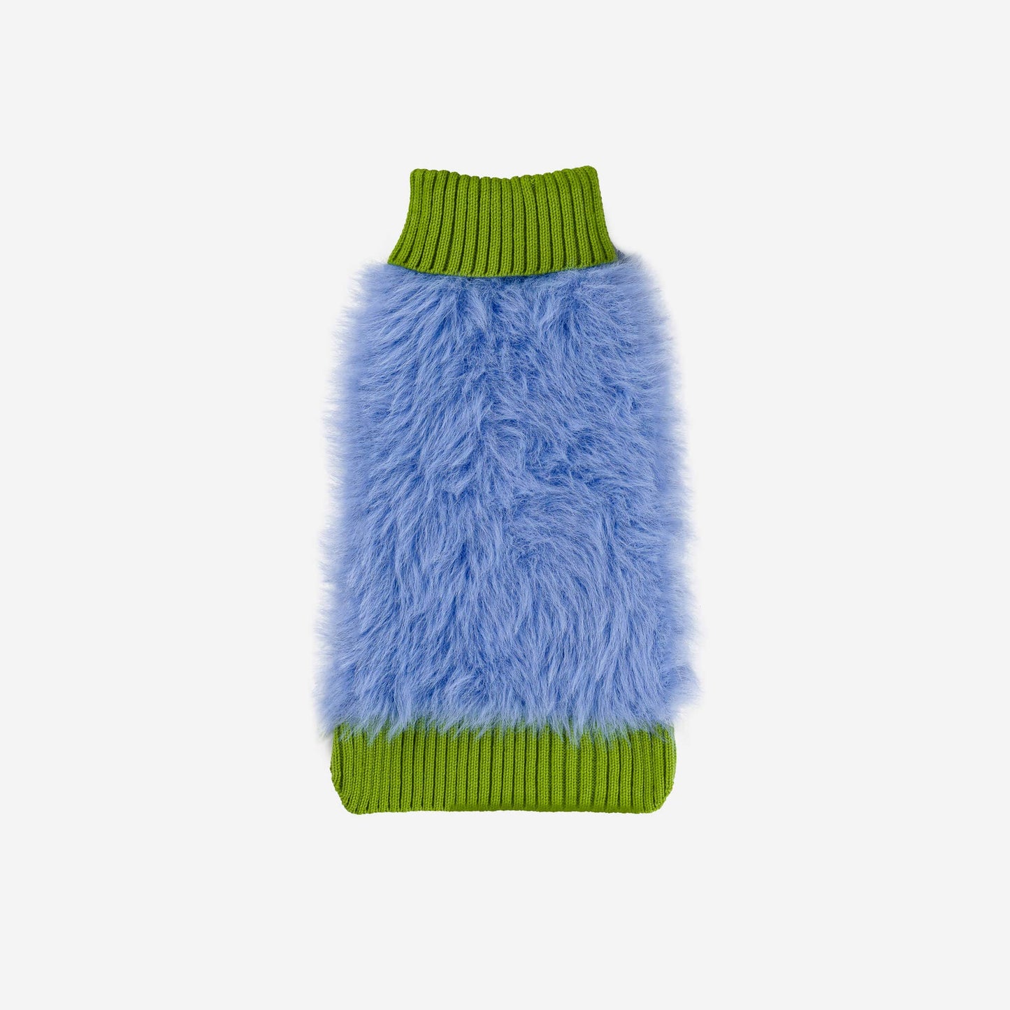 Faux Fur Dog Sweater: Periwinkle / M - 18-26 lbs