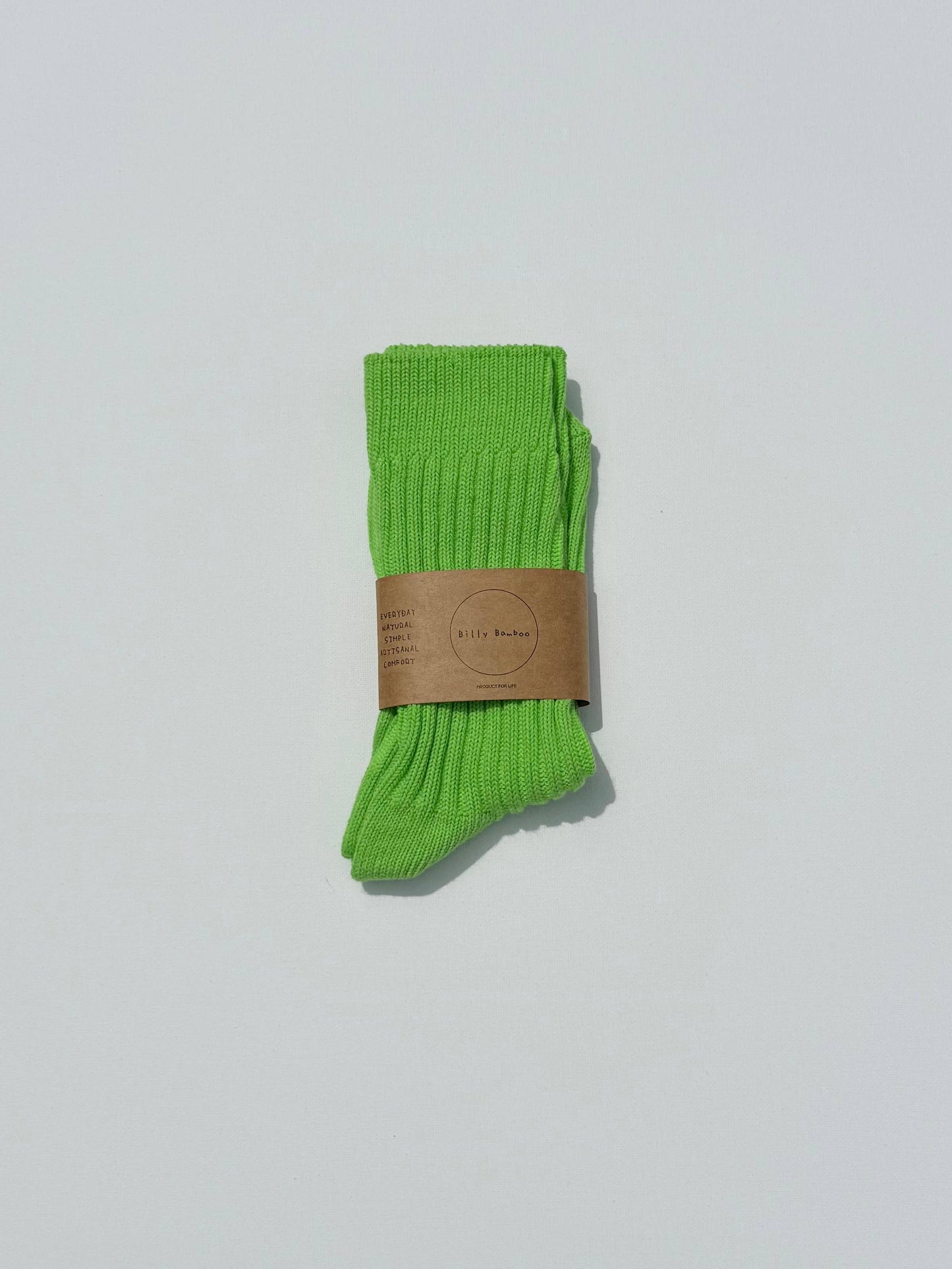 RIBBED COTTON HIGH SOCKS - Crystal bright: Leaf 🍃