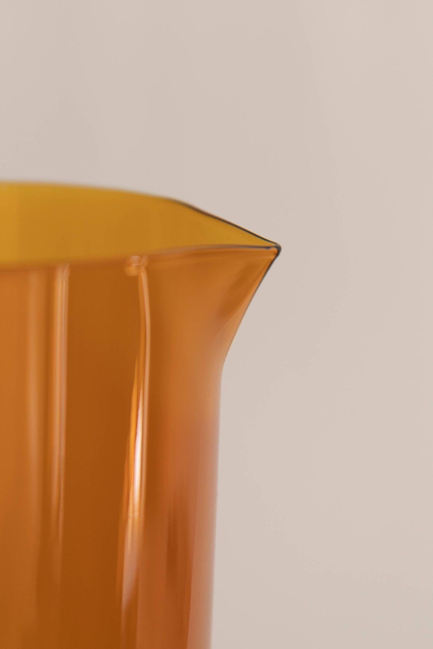 Wave Pitcher, Amber/Clear