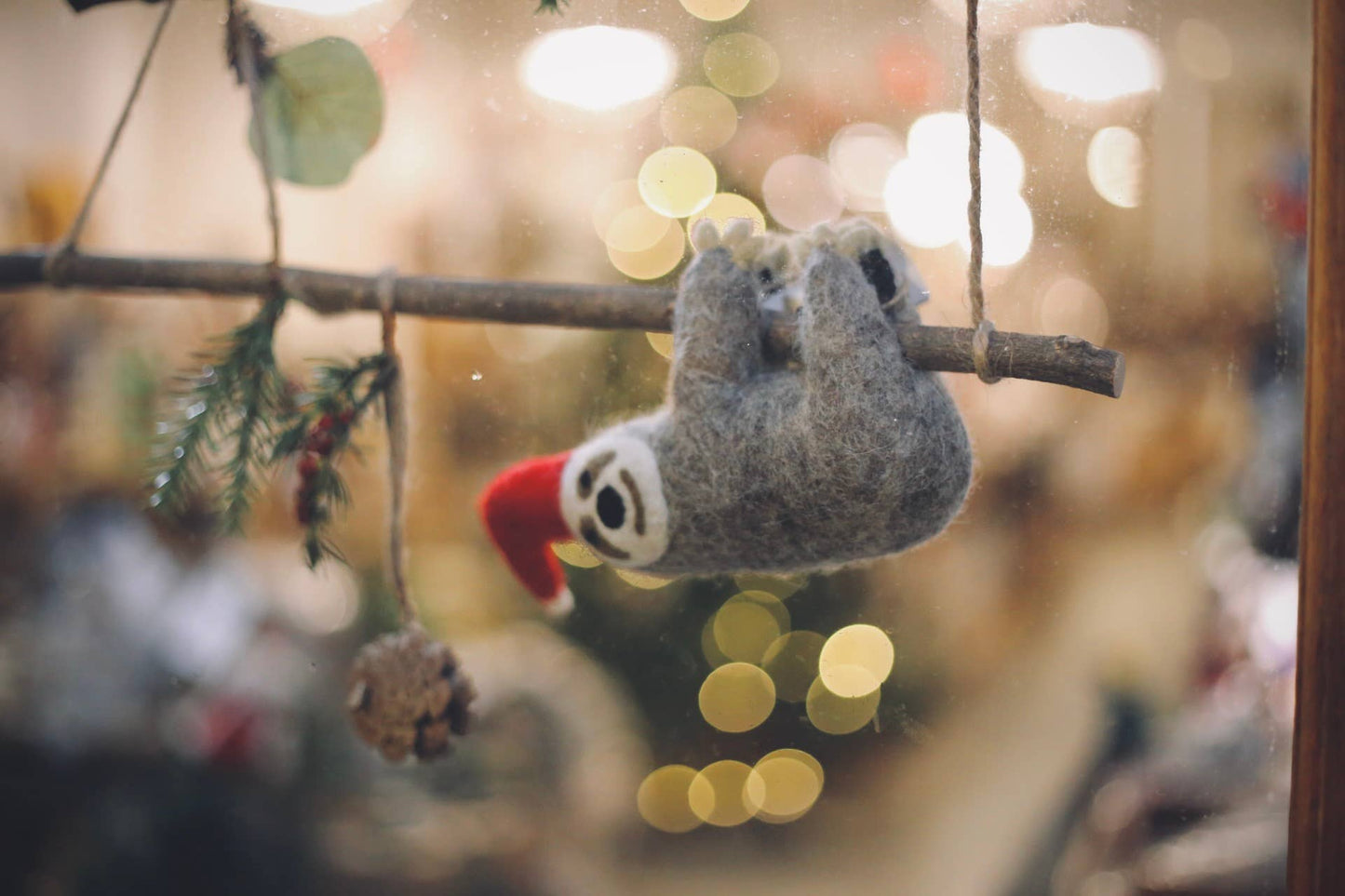 Handmade Felt Christmas Sloth Tree Topper Decoration