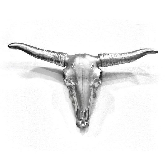 OVERSIZED METALLIC BULL SKULL