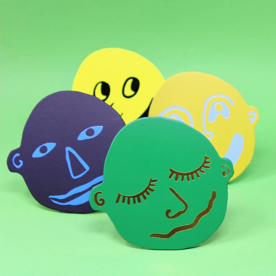 I'm all Ears - Green - Set of 4 Leather Coasters