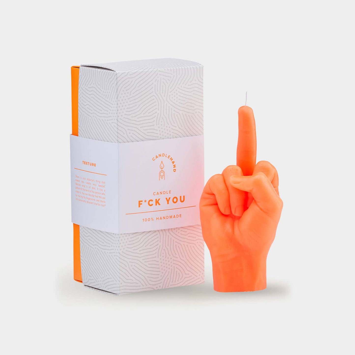 Original CandleHand F*ck You Candle - Lifesize & Full detail: Neon Orange